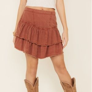 FREE PEOPLE WOMEN'S RUFFLES IN THE SAND SKIRT